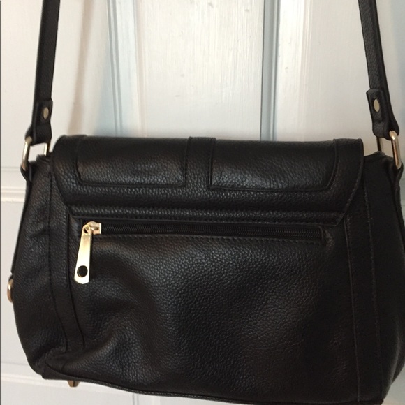 Black Crossbody Purse Handbag Golden Clasps - Picture 6 of 6